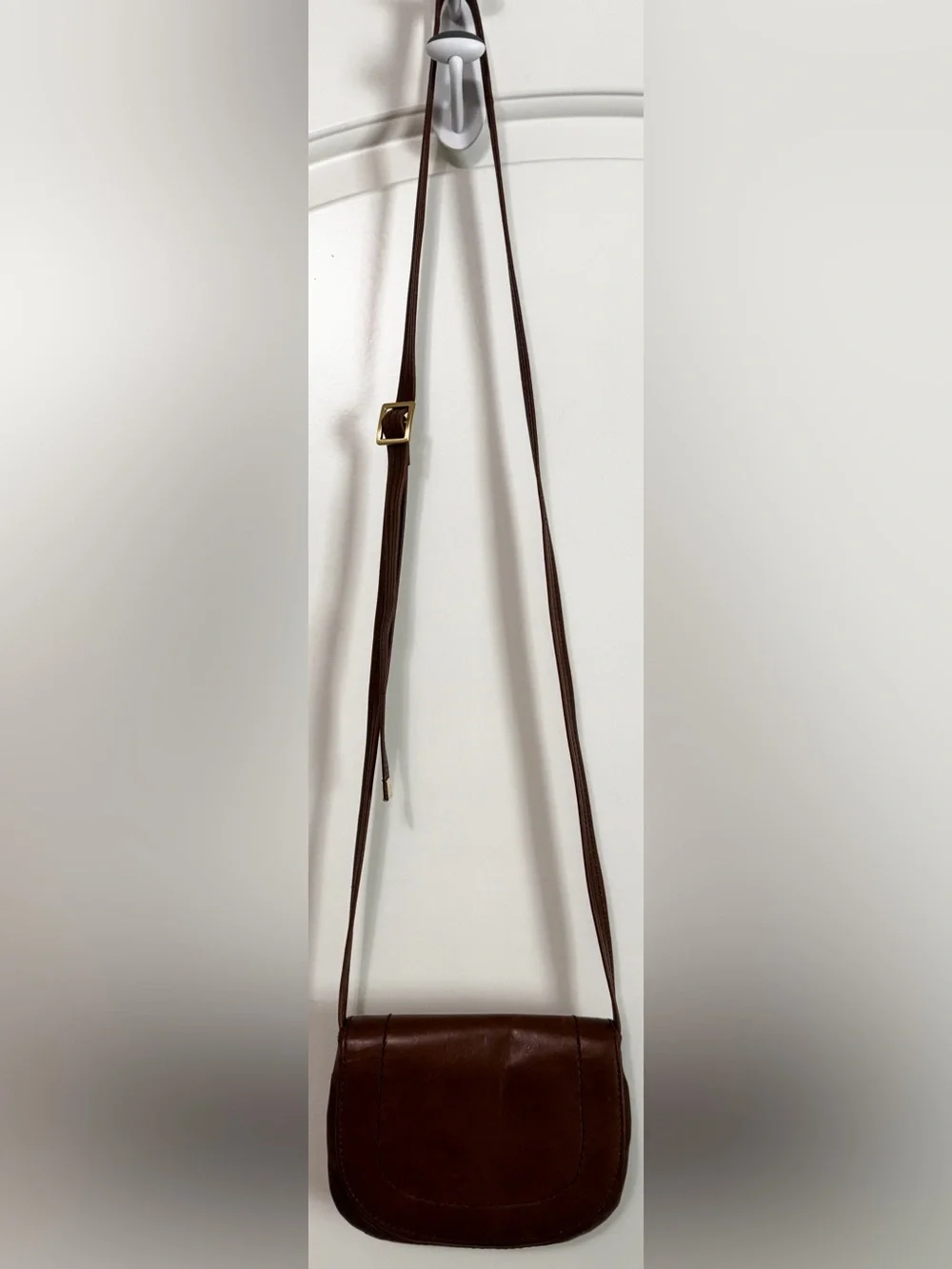 HOBO Keen Saddle Bag Brown Vintage Hide Leather Crossbody